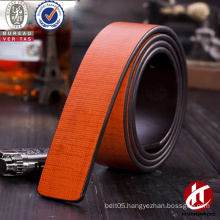 Soft surface/high quality multicolor plate buckle split leather strap
